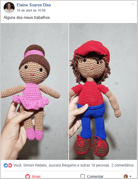 amigurumi de bailarina e garoto